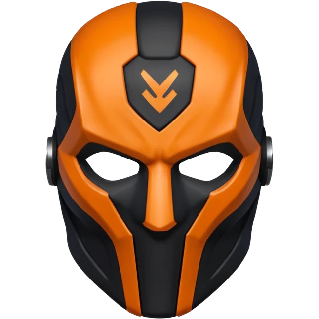 Death stroke mask all black -orange emoji