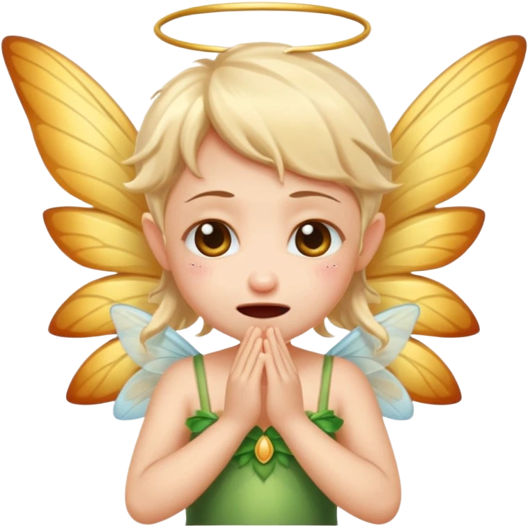 A little fairy, with wings,  , do more different emotional, she cry, smail  tayd , angry, hungry, emoji