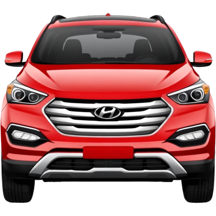 Red Hyundai Santa Fe sport suv black interior front view emoji