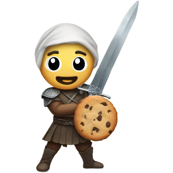 Cookie holding a sword emoji
