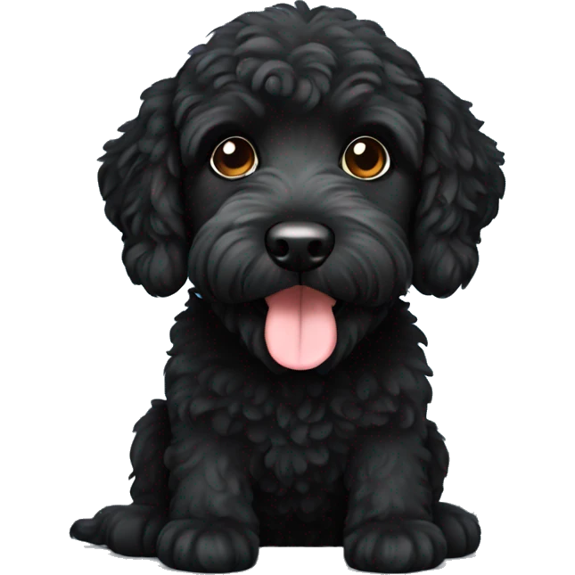 Mini black labradoodle emoji