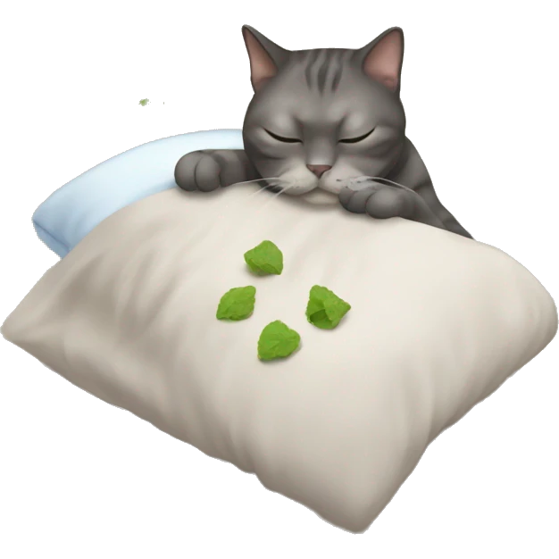 cat sniffing catnip and falling asleep emoji