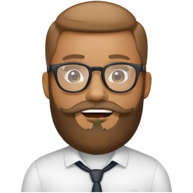 Emoji with glasses and a beard emoji