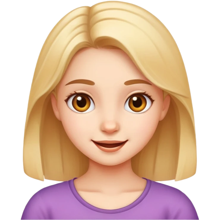 Young girl with cute face and happy expression emoji