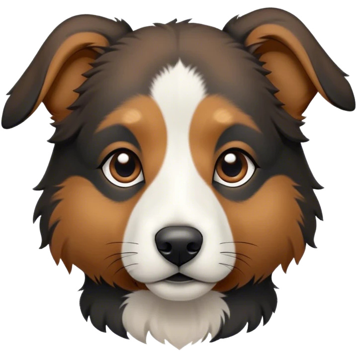 A black bedouin shepherd dog with brownie face and back which is blurry gray emoji