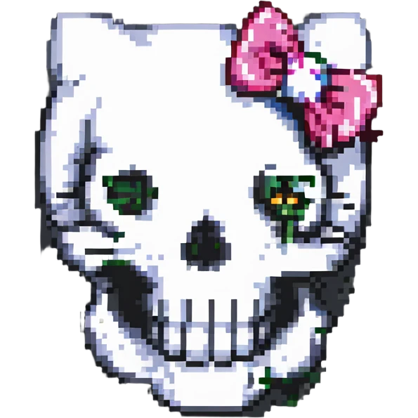 Hello Kitty skull emoji