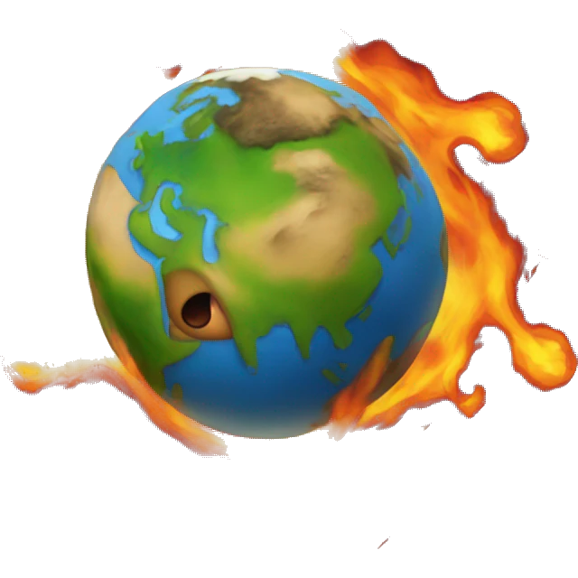 The earth on fire emoji