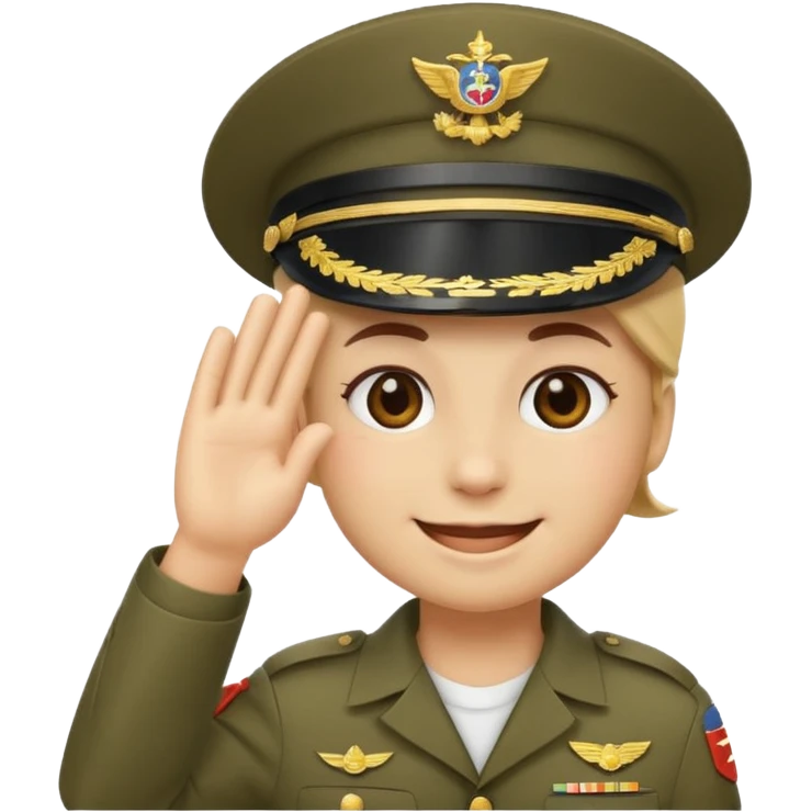 Emoji a la mitad saludo militar emoji