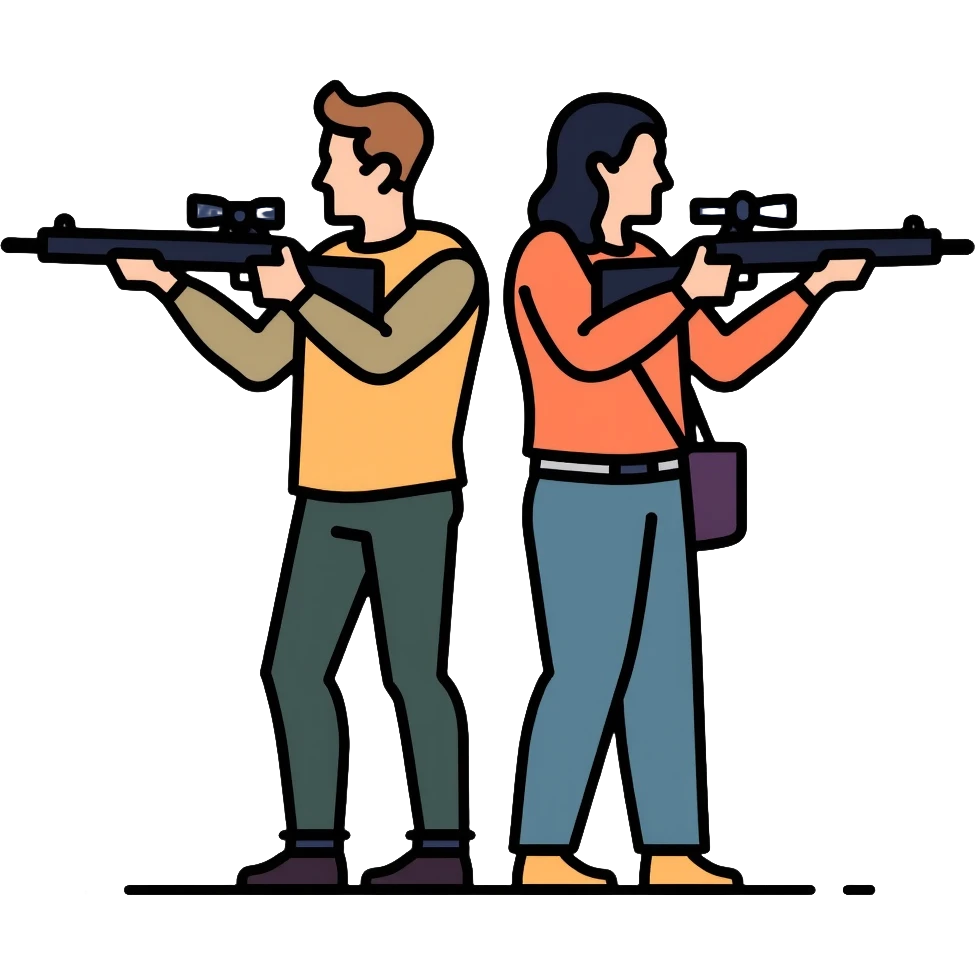 two people with weapons emoji