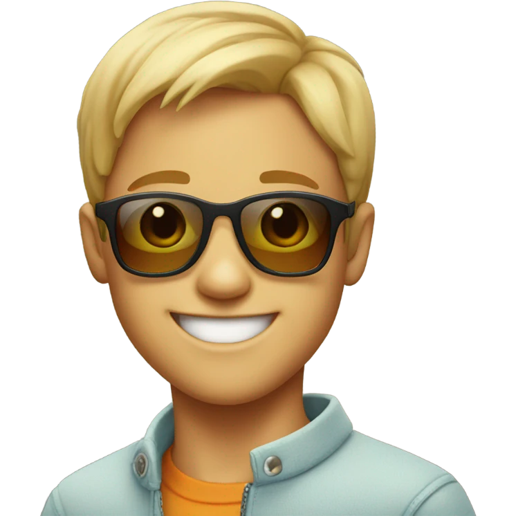 smiling boy in sunglasses emoji