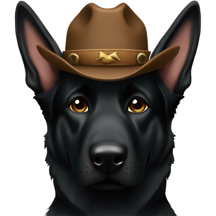 All black German shepherd cowboy  emoji