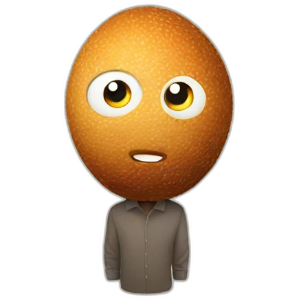 man with a scotch egg head emoji