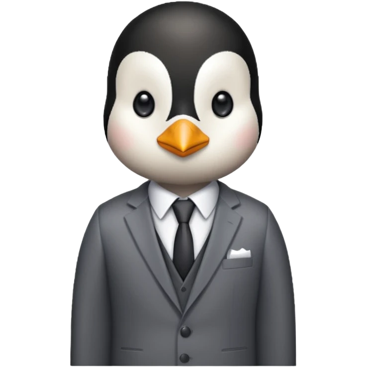 pixelated penguin office worker emoji