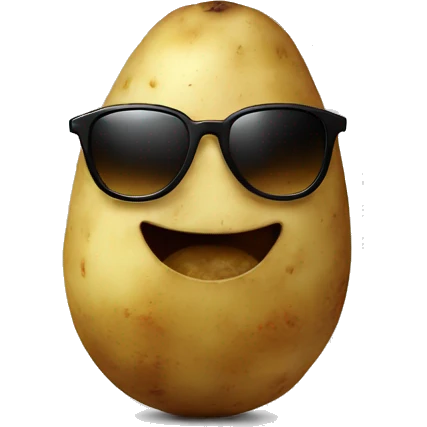 a potato with sunglasses emoji
