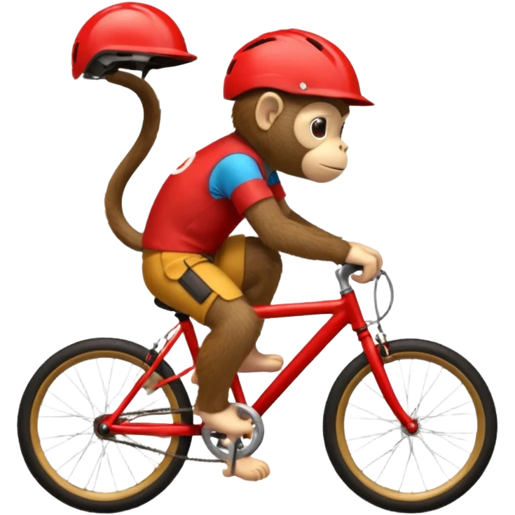 monkey with red bicycle helmet emoji