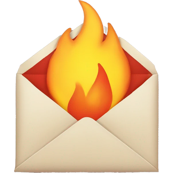 envelope with fire emoji