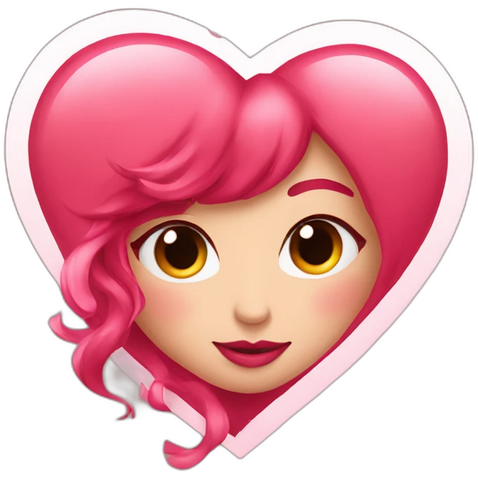 Coeur rouge et  rose emoji