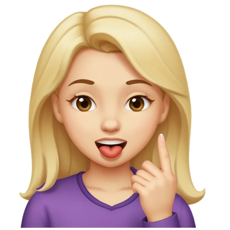 Chica mordiendose el dedo y guiña un ojo emoji