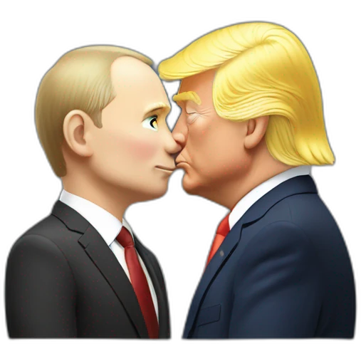 Trump kiss Putin cheek emoji