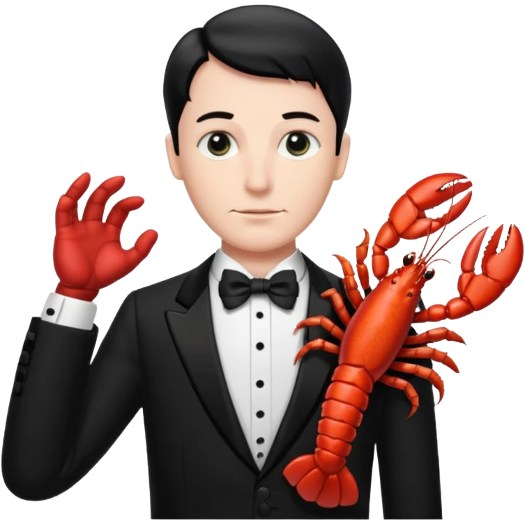 Alfred the butler from batman with lobster claws emoji