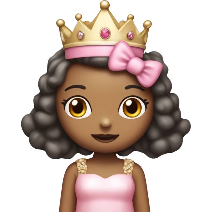 hello kitty with a pink dress and crown , blush pink  emoji