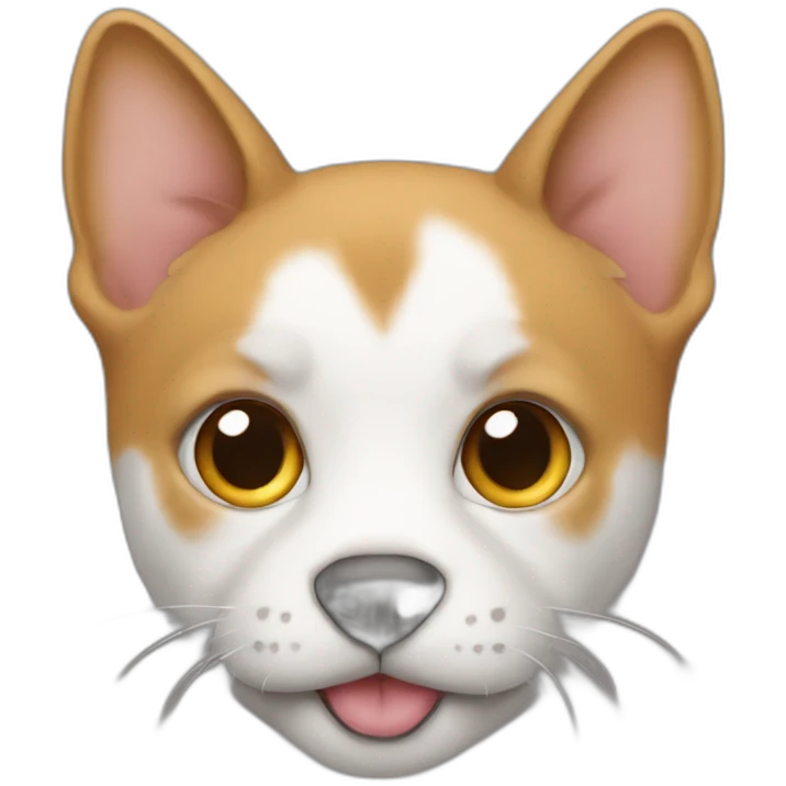 Un chat qui câline un chien emoji