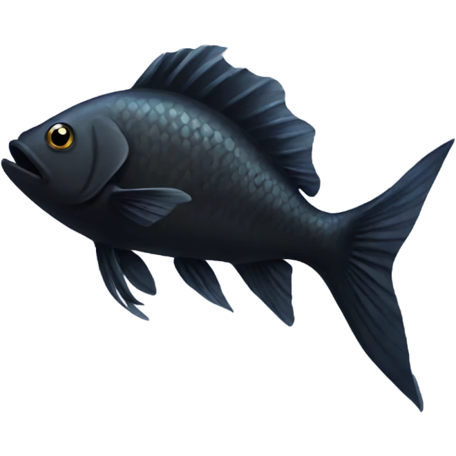 Black fish short fins emoji