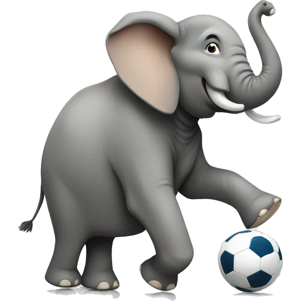 elephant playing football emoji