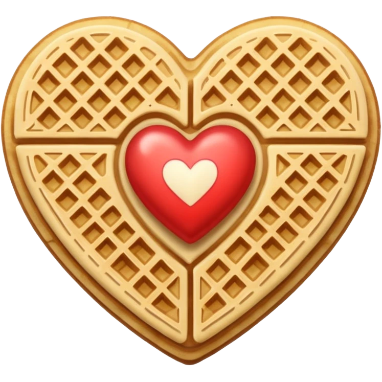 Beige heart waffle emoji emoji