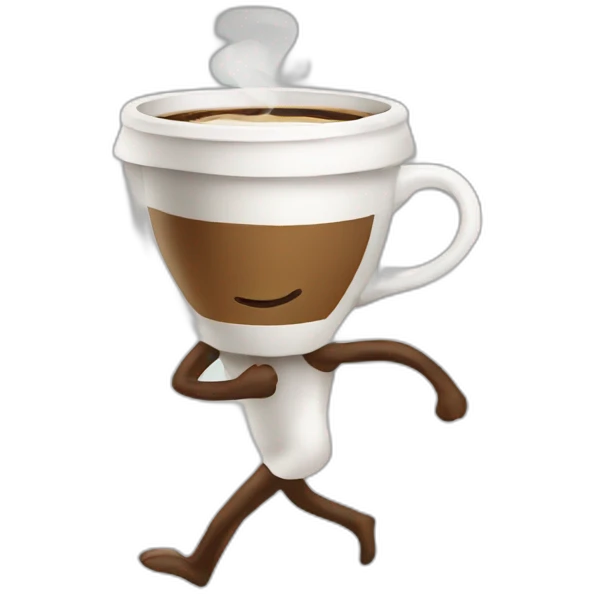 a cup of coffee is walking emoji
