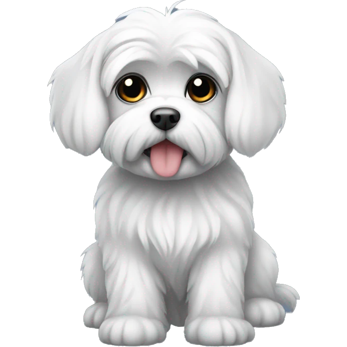 Maltese dog  black emoji
