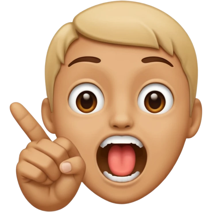 pointing in an open mouth  emoji