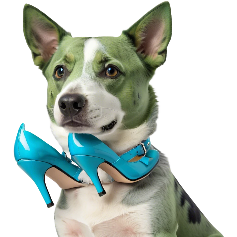 blue heeler in blue heels emoji