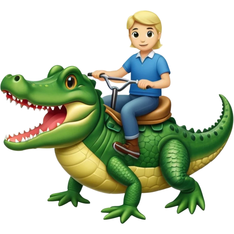 Calvy Barra riding a alligator  emoji