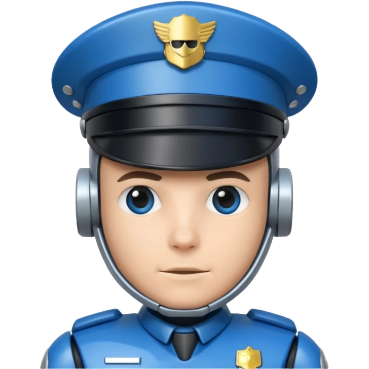 half robot cop emoji