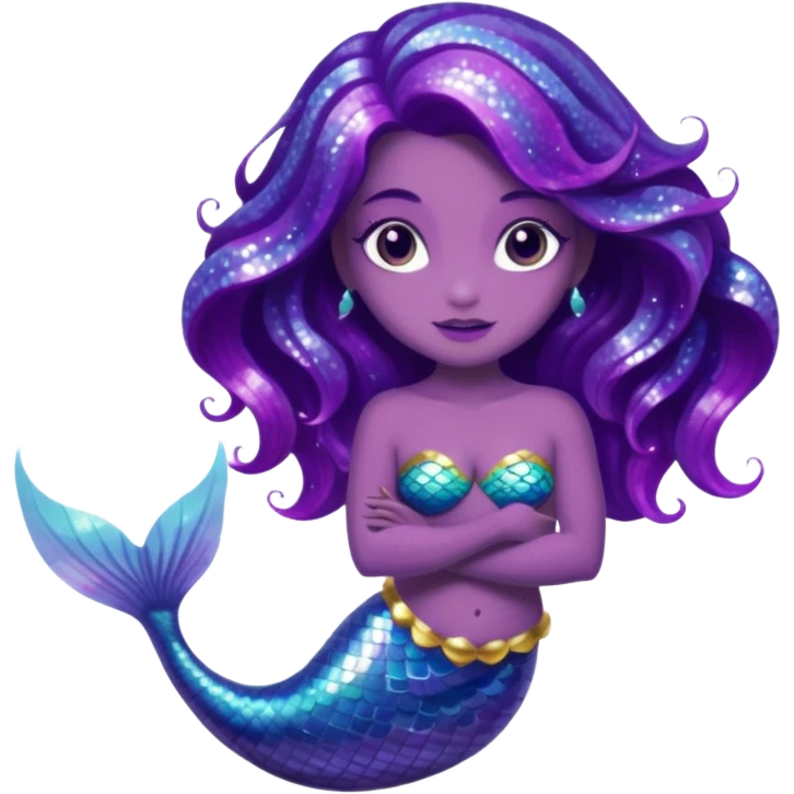glitter purple mermiad emoji