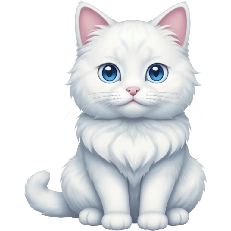 a full-body white cat emoji