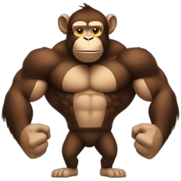 Monkey with Big biceps emoji