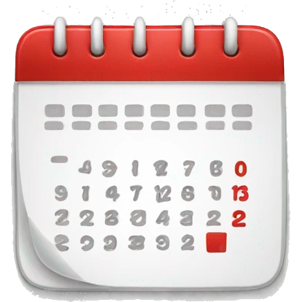red and white calendar icon emoji