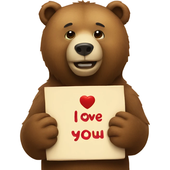bear holding I love you sign emoji