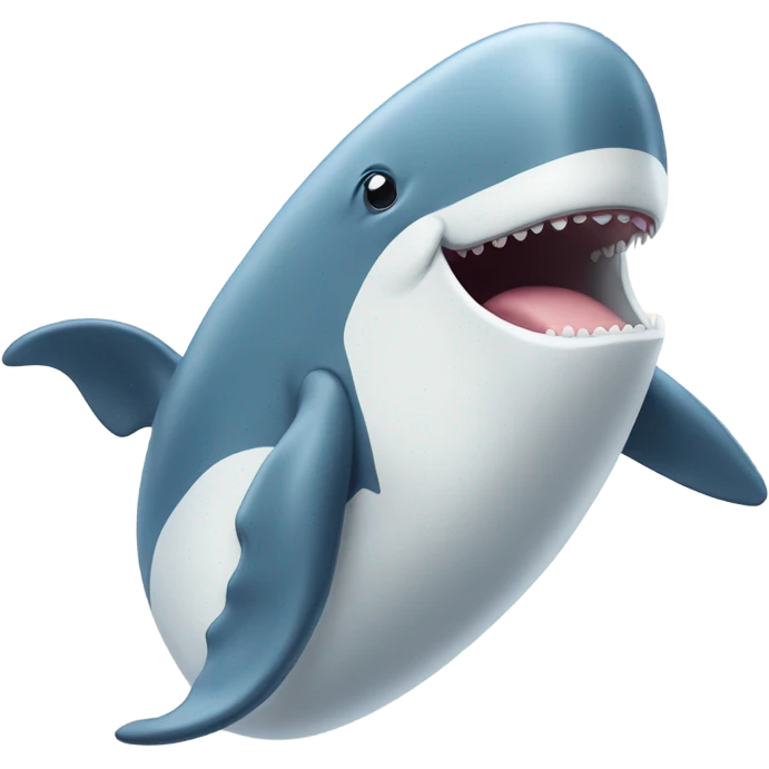 white whale , open mouth emoji