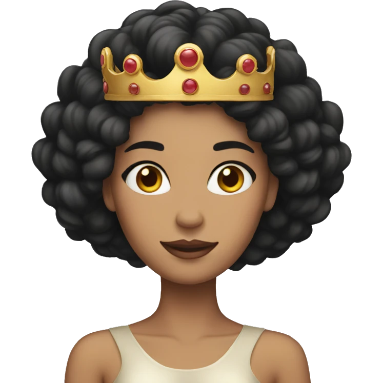 dark hair woman with a crown emoji