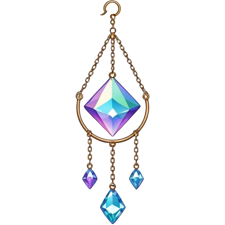 Hanging chained suncatcher with crystal gemstones  emoji