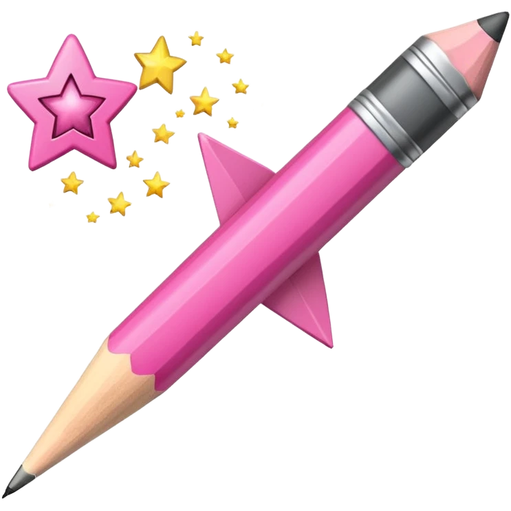 pink heart shooting star effect on end of a emoji