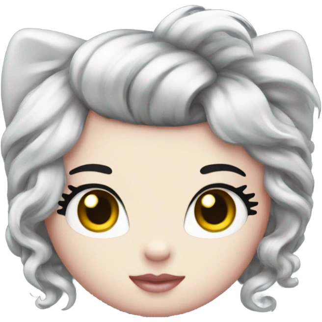 Hello kitty with lashes emoji