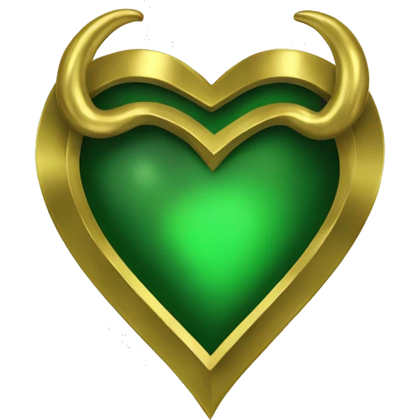 A Loki green heart with Gold edges  emoji
