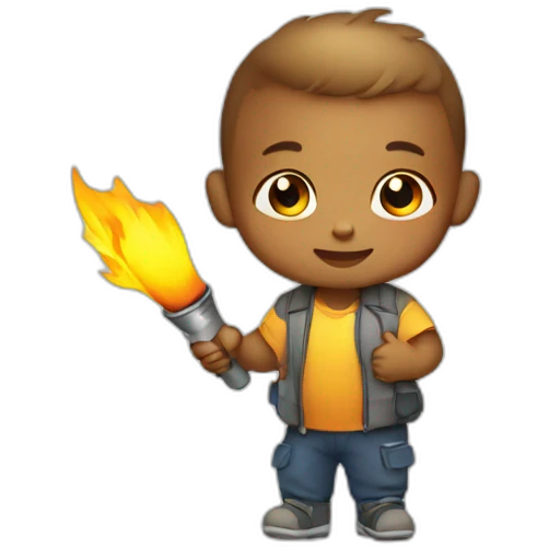 Baby carrying a torch emoji