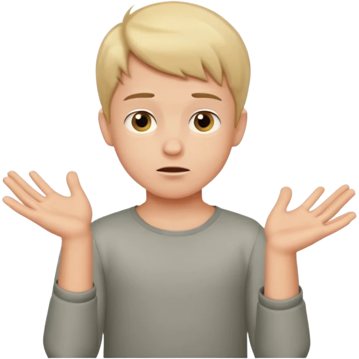 boy shrugging his shoulder emoji