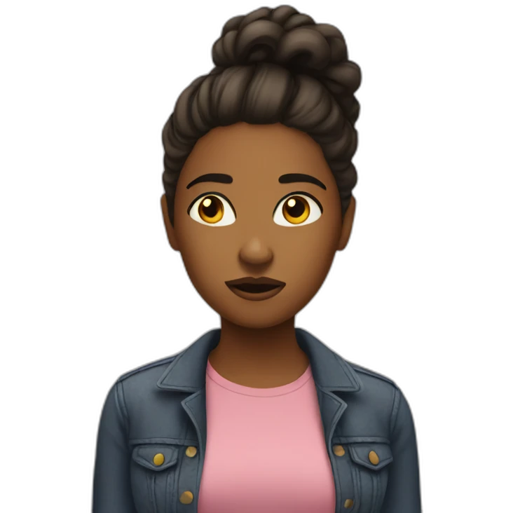 Girl who is shook emoji