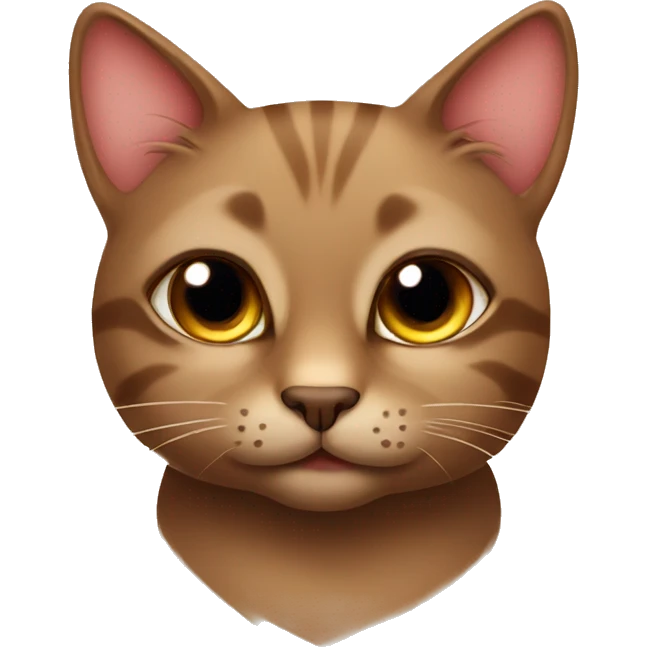 Cute brown cat with hearts in eyes  emoji